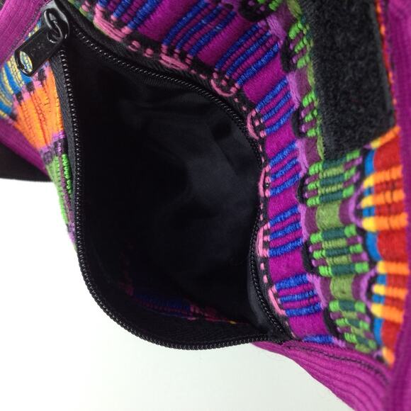 Native Colorblock Fabric Rainbow Crossbody Padded Pouch Stripe Shoulder Bag - Picture 7 of 8